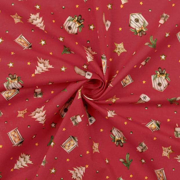Cotton Poplin fabric Red 