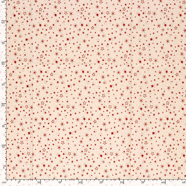 Cotton Poplin fabric Christmas Off White