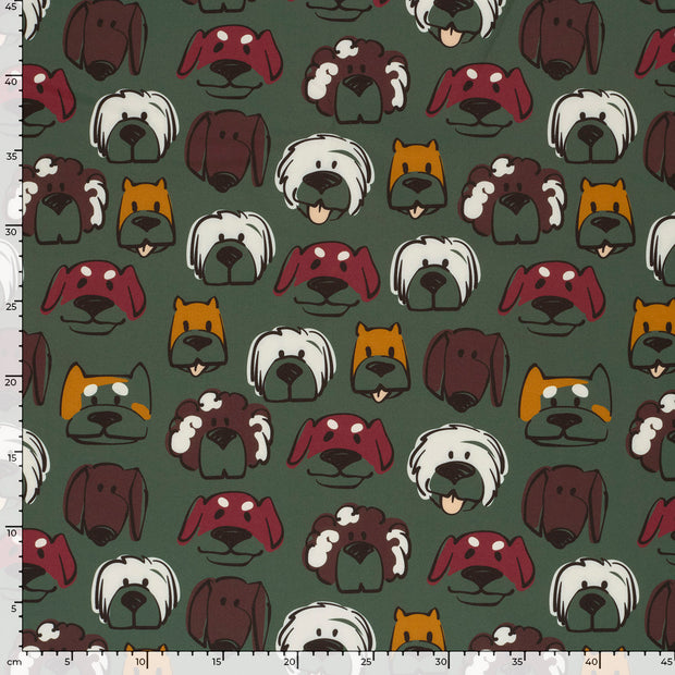 Softshell fabric Dinosaurs Dark Green