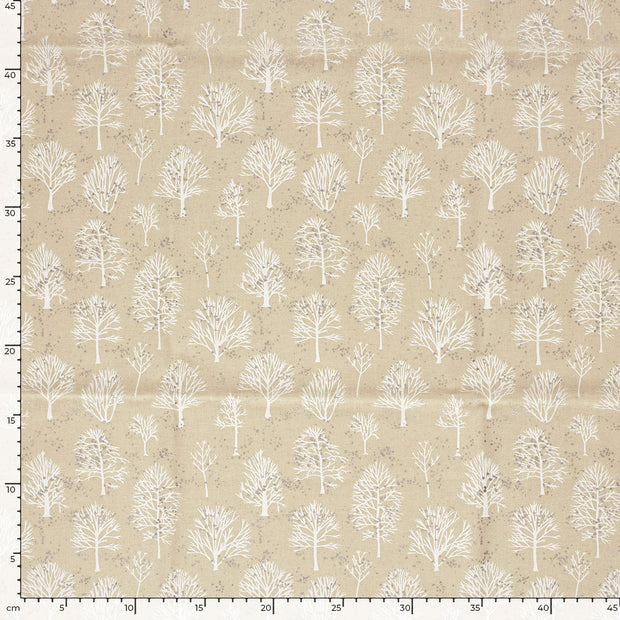 Cotton Poplin fabric Christmas Off White