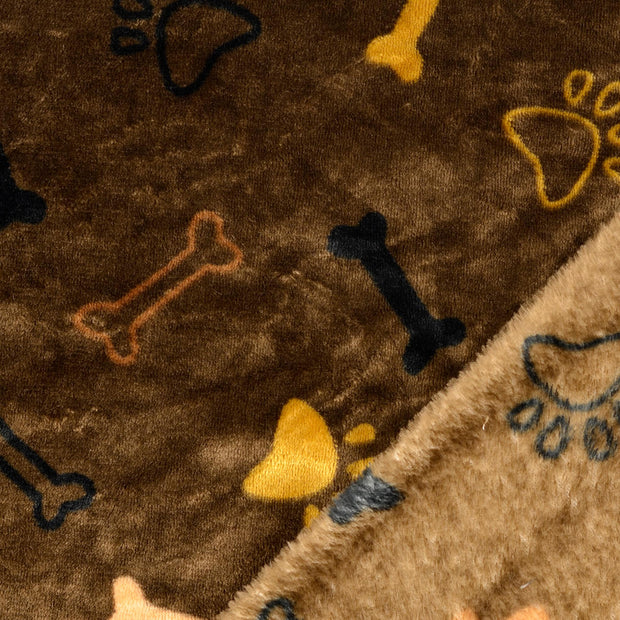 Fleece fabric Bones printed 