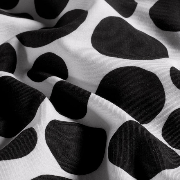 French Terry fabric Dots Black