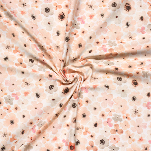 French Terry GOTS organic fabric Off White digital printed 