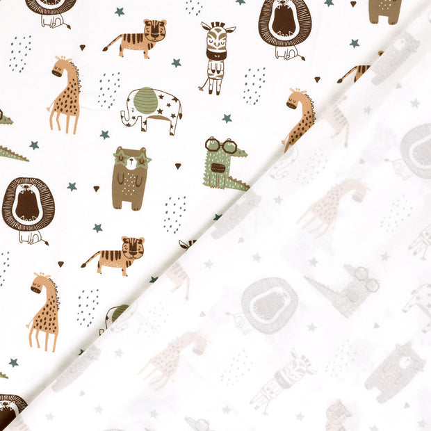 Jersey fabric Animals printed 