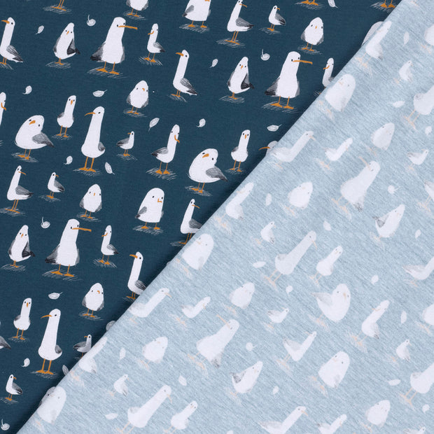 Jersey fabric Birds digital printed 