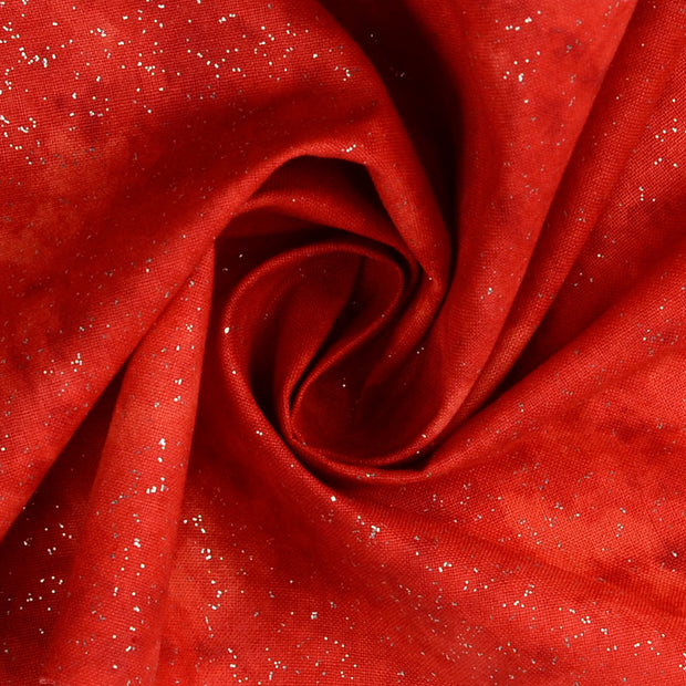  tela Rojo estampado con brillantina 