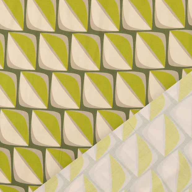 Viscose Satin fabric Olive Green digital printed 