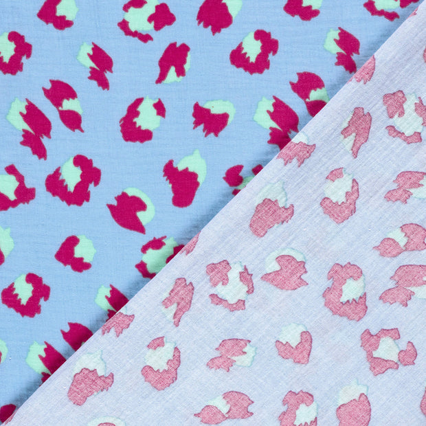 Muslin fabric Leopards printed 