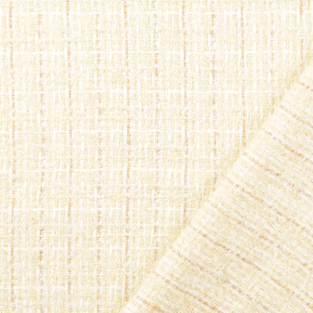 Wool Boucle fabric White Lurex 