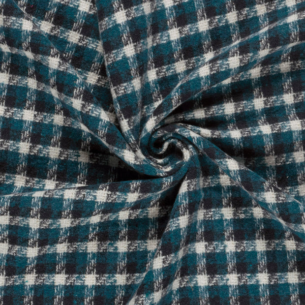 Jacquard fabrik Petrol gebürstet 