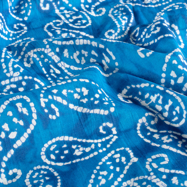 Voile fabric Abstract Aqua