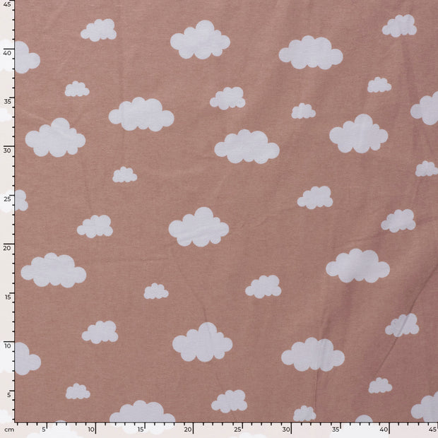 Flannel fabric Clouds Old Pink