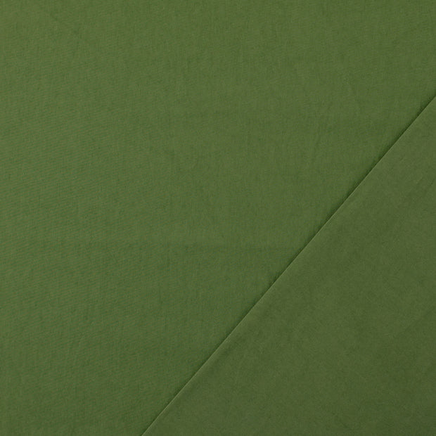Cotton Poplin fabric Olive Green pre-washed 
