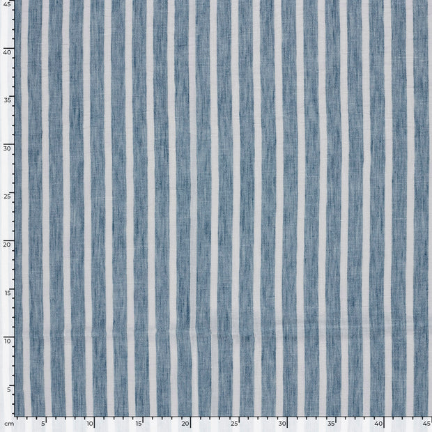 Woven Polyester fabric Stripes Indigo