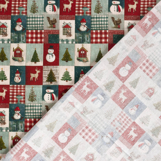 Cotton Poplin fabric Christmas digital printed 