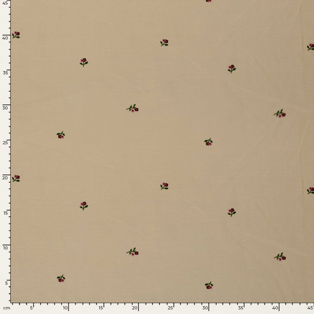 Babycord 21w fabric Flowers Beige
