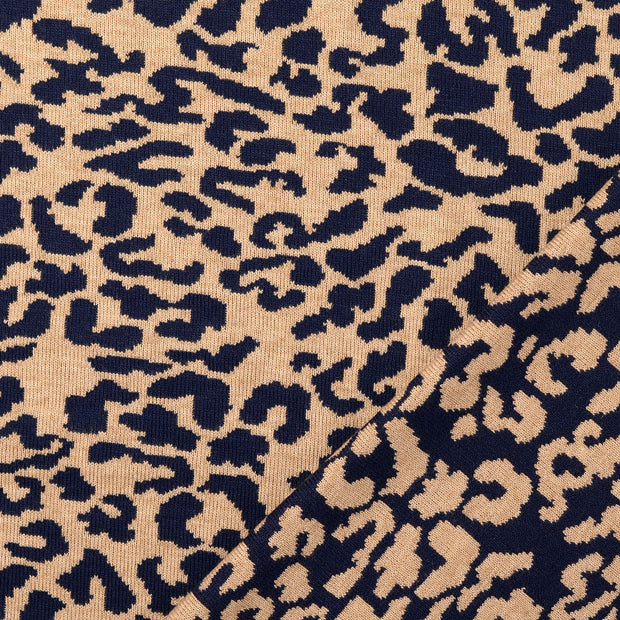 Heavy Knit fabric Navy jacquard 