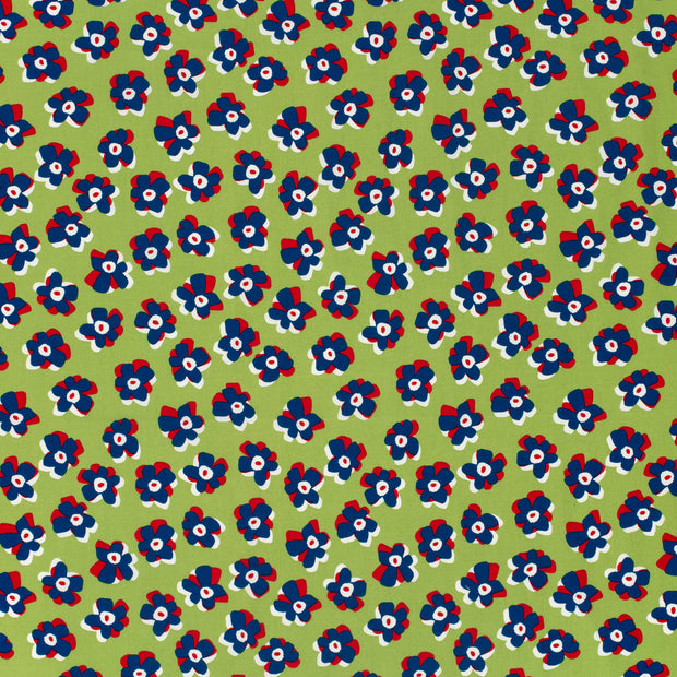Cotton Satin fabric Lime Green matte 