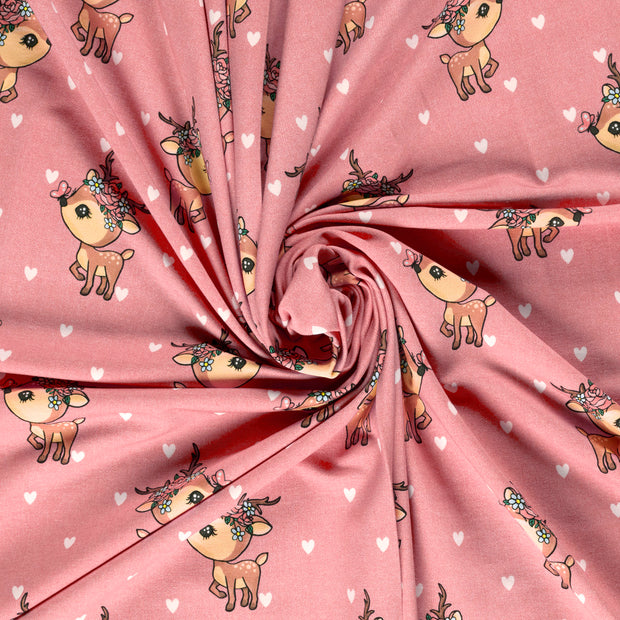 French Terry fabric Old Pink digital printed 