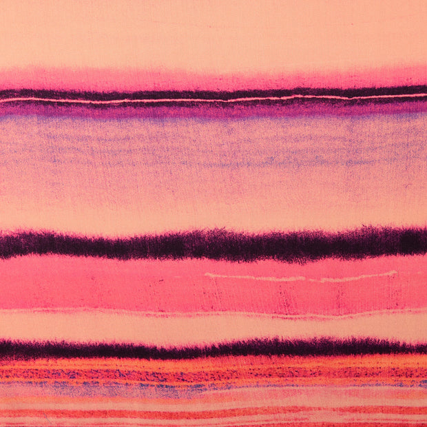 Viscose Satin fabric Stripes Coral