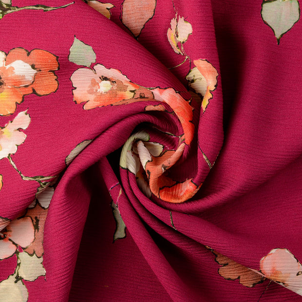 Plissé fabric Bordeaux 