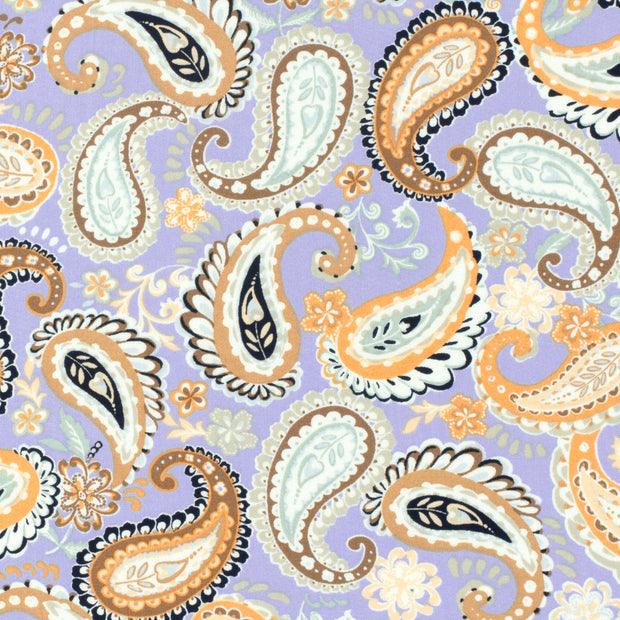 Bamboo Poplin fabric Paisley Lila