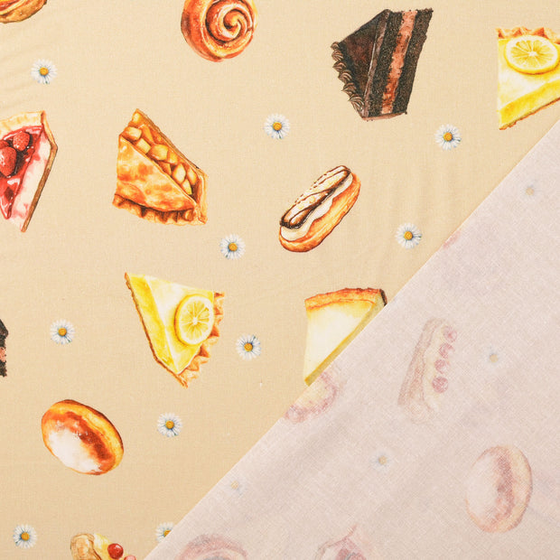 Cretonne fabric Grey digital printed 