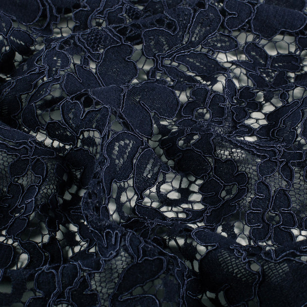 Lace fabric Flowers Navy