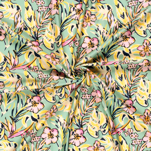 Swimwear Jersey UPF50 Recycled fabric Yellow digital printed 