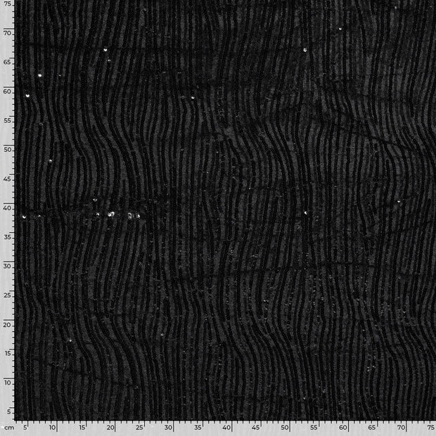 Velvet fabric Unicolour Black
