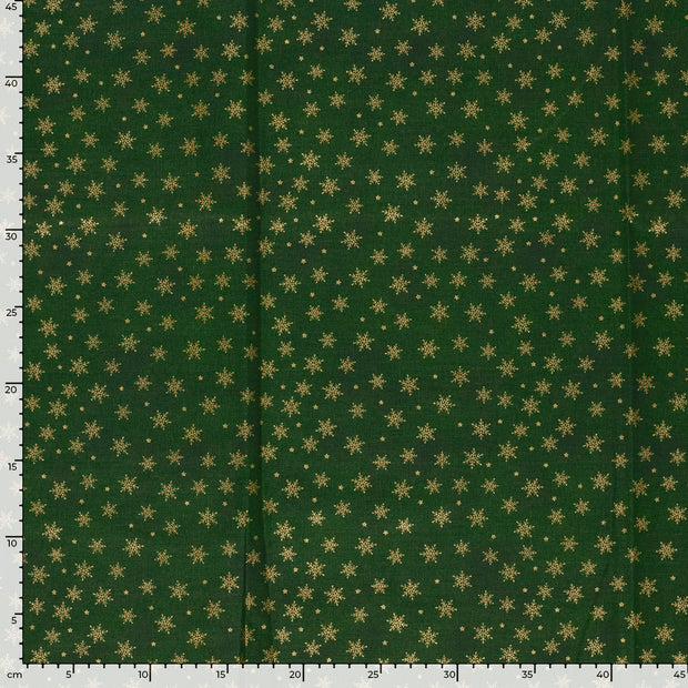 Cretonne fabric Christmas Forest Green