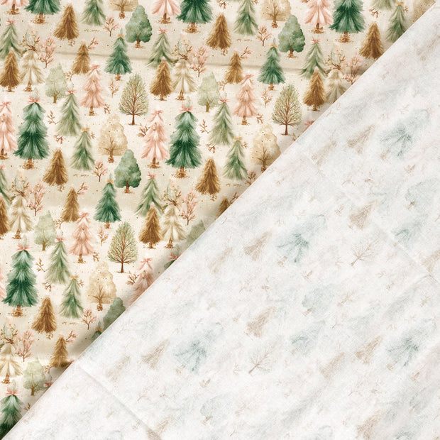 Cotton Poplin fabric Christmas digital printed 