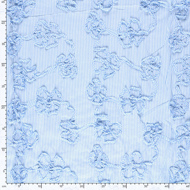 Cotton Poplin fabric Stripes Light Blue