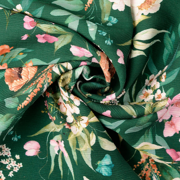 Plissé fabric Forest Green 