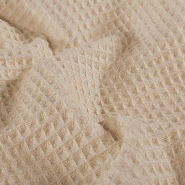 Waffle piqué fabric Unicolour Beige
