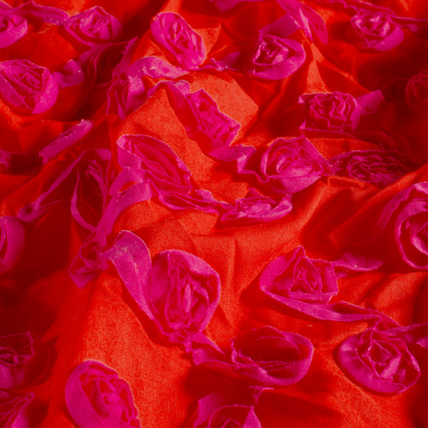 Voile fabrik Blumen Rot