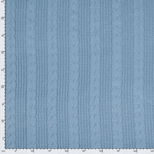 Heavy Knit tela Unicolor Azul claro