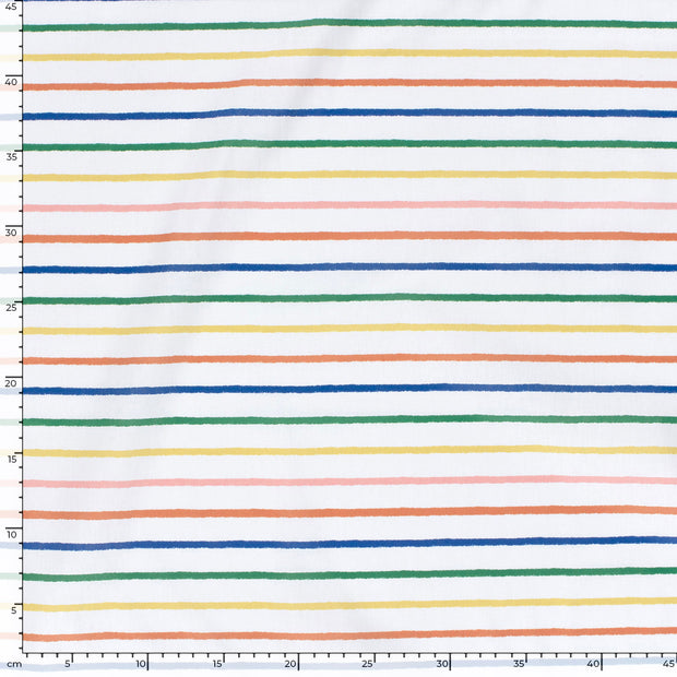 Cotton Poplin fabric Stripes White
