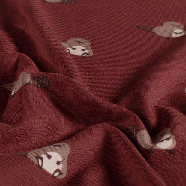 French Terry fabric Dark Red