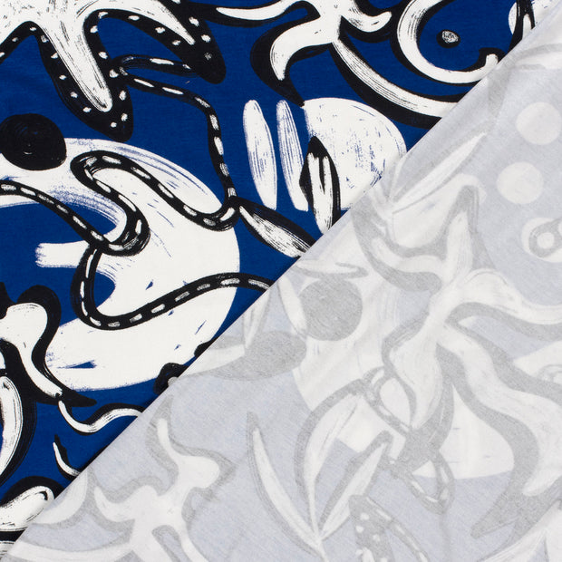 Viscose Vortex Jersey fabric Abstract printed 