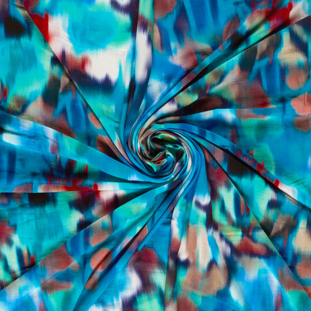 Jersey de Viscose tissu Bleu Ciel imprimé numérique 