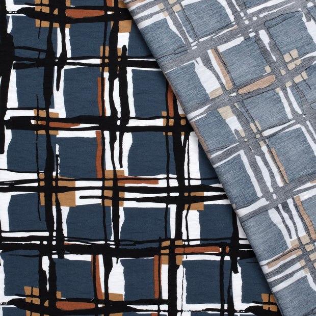 Viscose Nylon Crepe fabric Checks printed 