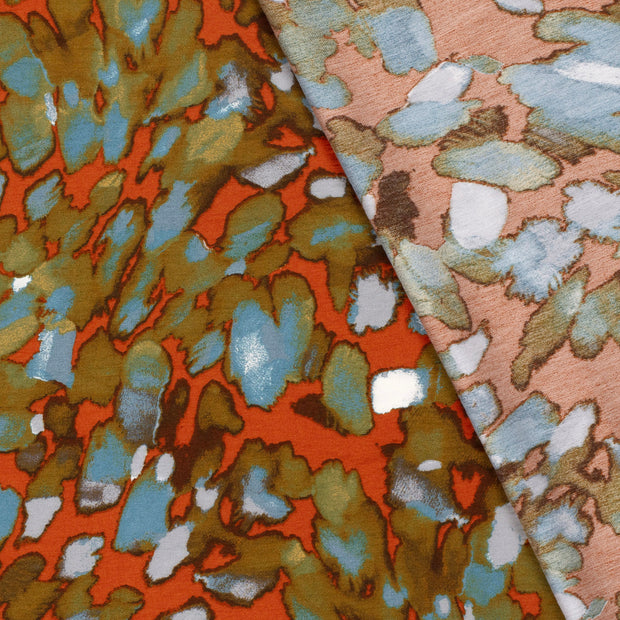 Viscose Nylon Crepe fabric Abstract printed 