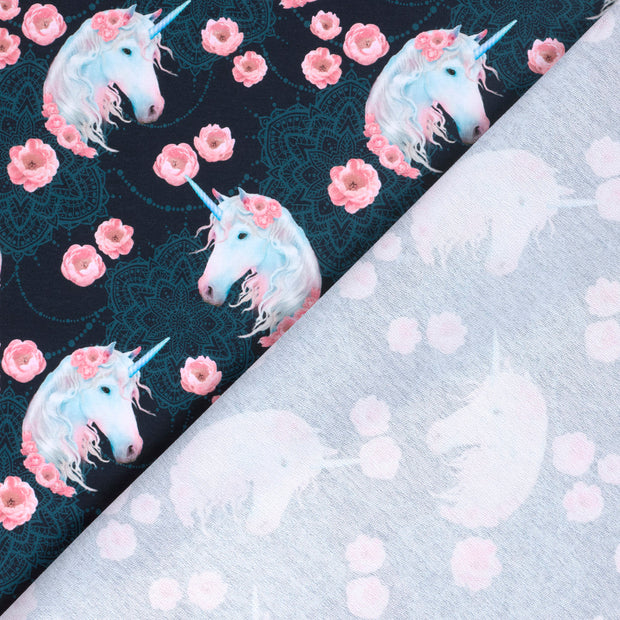 French Terry fabric Unicorn digital printed 