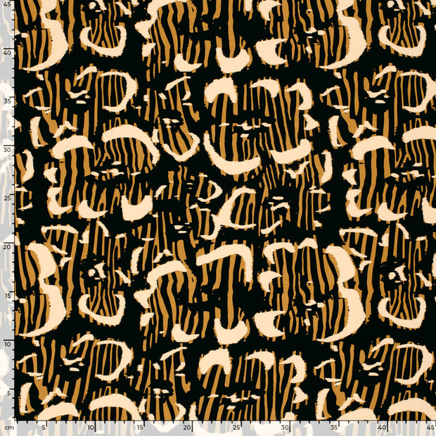 Viscose Poplin fabric Abstract Black