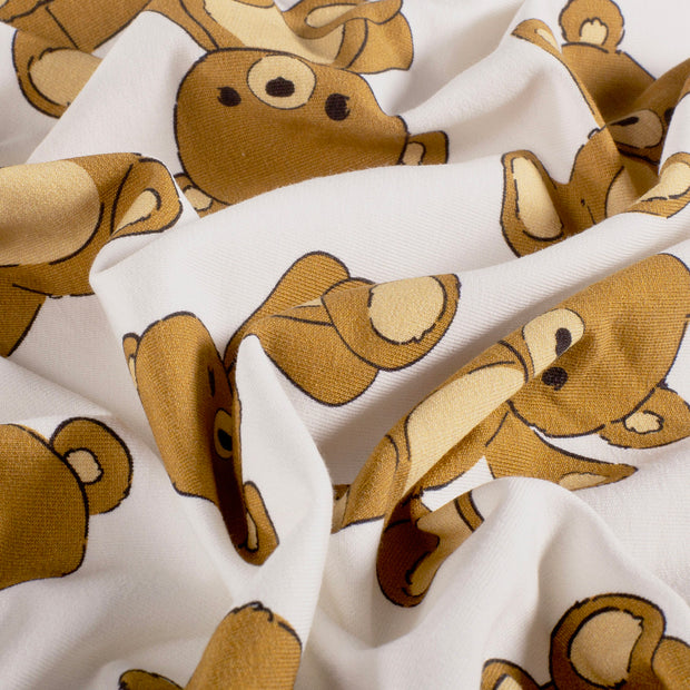 French Terry fabric Bears Off White