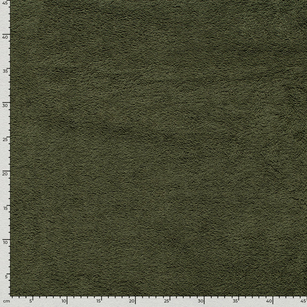 Terry Towelling fabric Unicolour Khaki Green