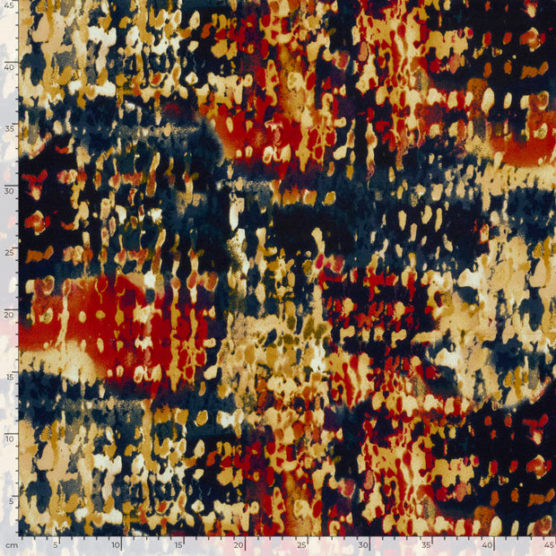 Viscose Vortex Jersey stof Abstract Rood