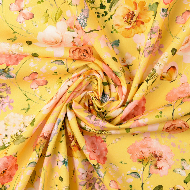 Cretonne fabric Yellow 