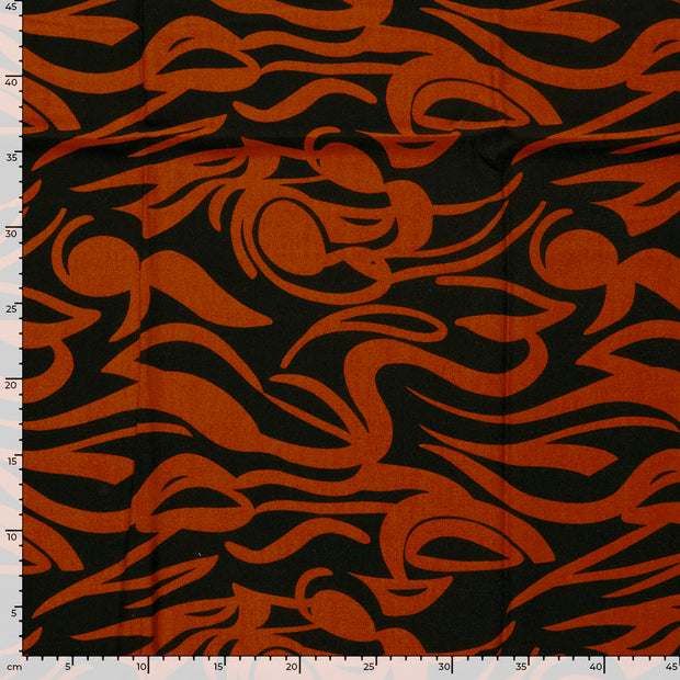 Viscose Twill fabric Abstract Brique